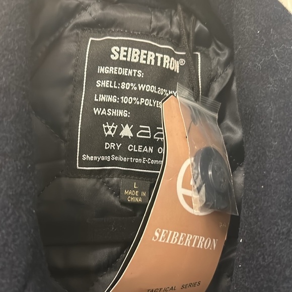 Seibertron Wool Pea Coat Navy L - Picture 4 of 5